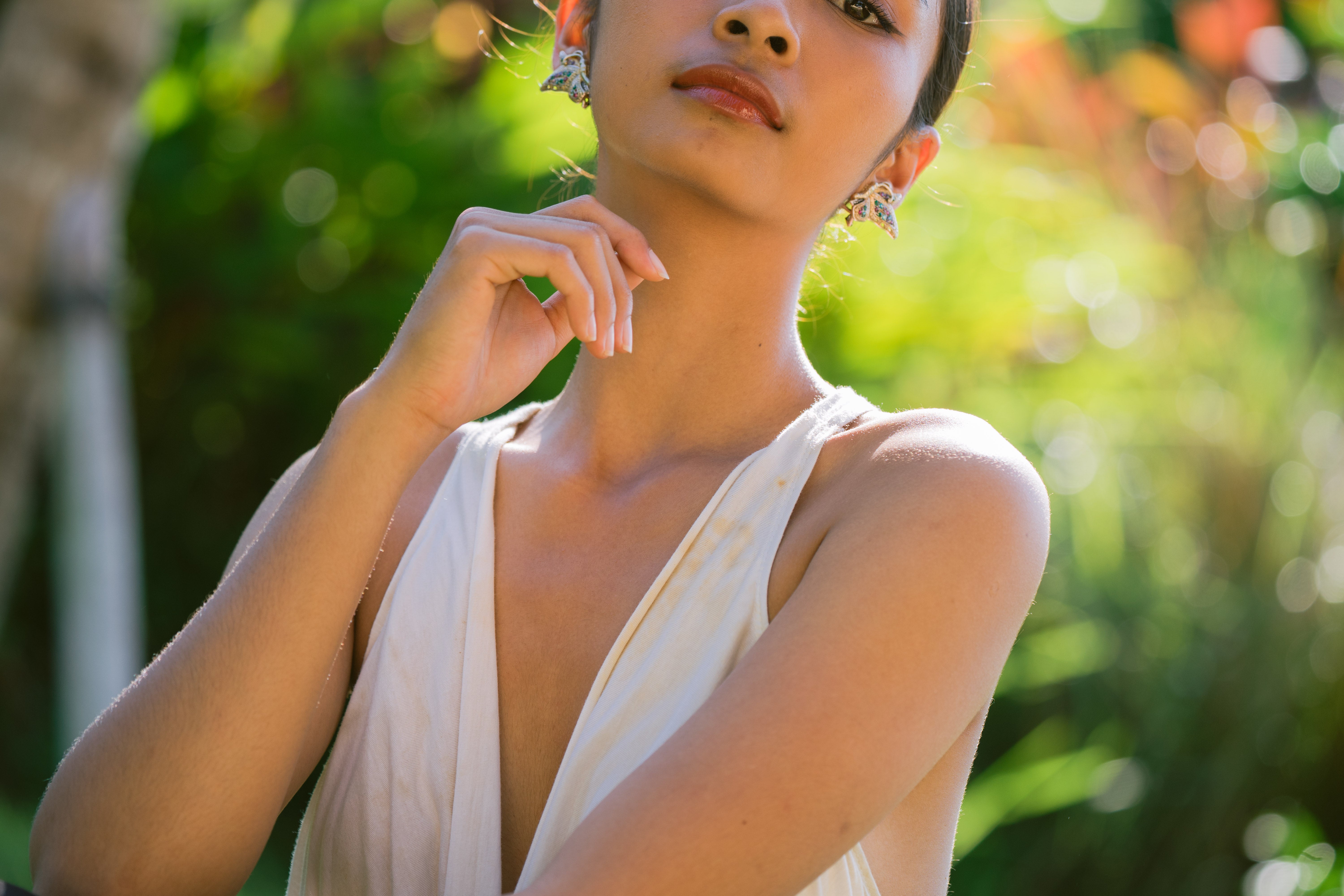 Tirta Puspa White, Blue, Orange, Brown & Yellow Eco Vero Friendly Tank Top